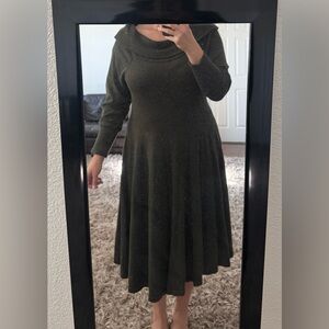 Torrid Olive Long Sleeve Dress